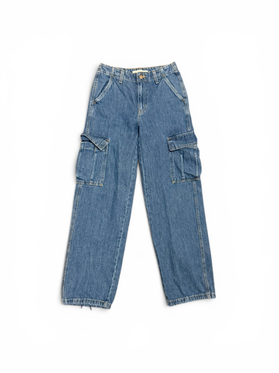 Levi's Denim - Levi’s Womens 94 Baggy Cargo Jeans Wide Leg Drawstring Hem Sz 24 Med Wash